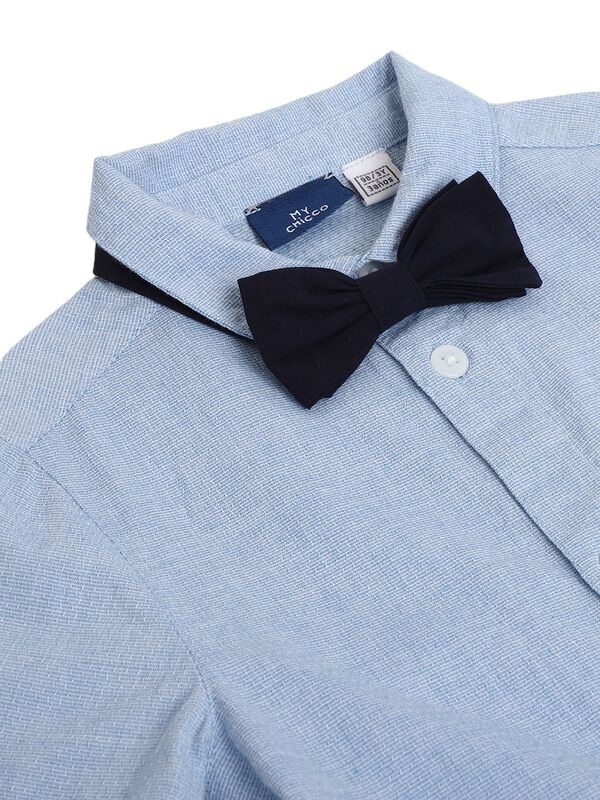 Boys Medium Light Blue Short Sleeve Woven Shirt image number 0